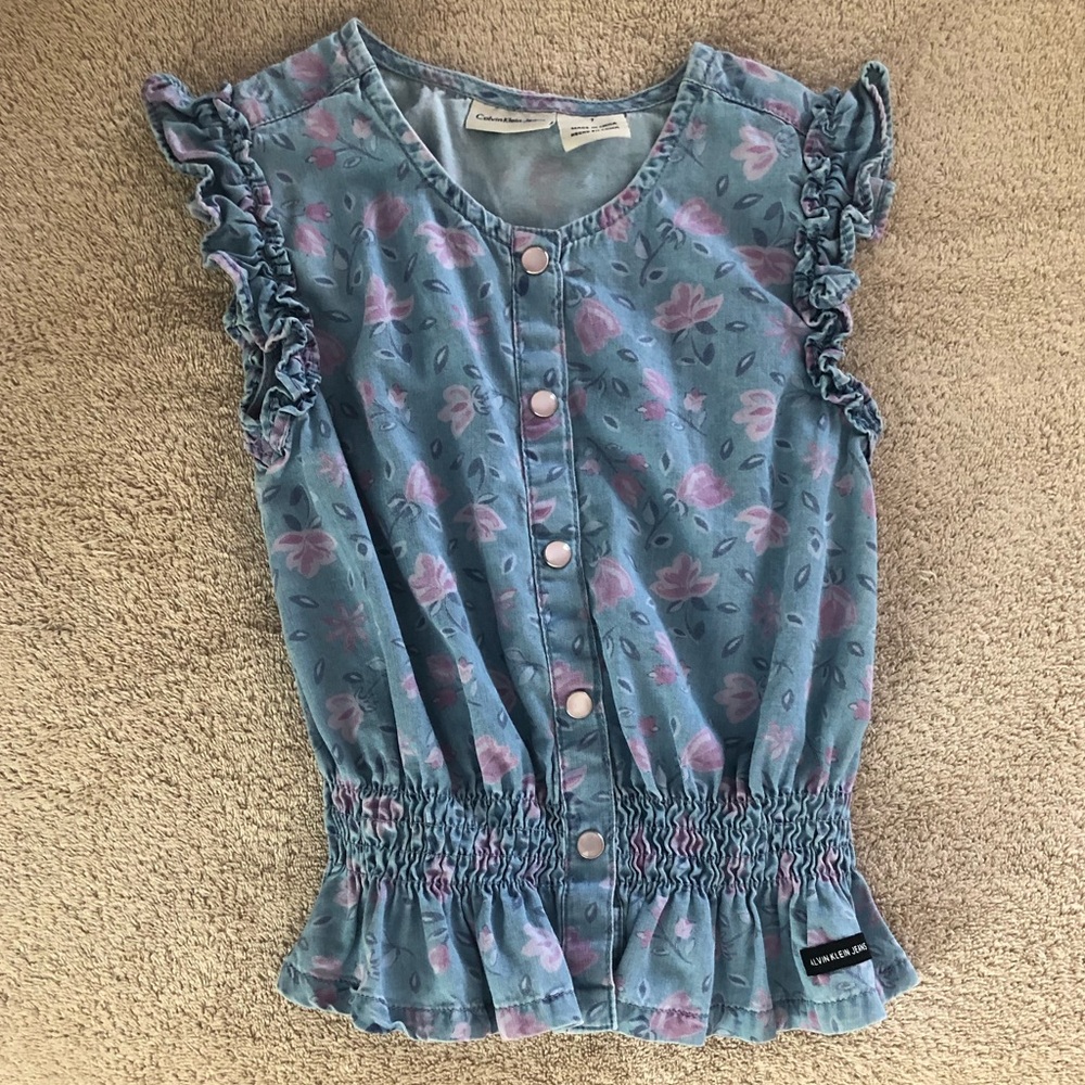 Girls Calvin Klein Denim Top